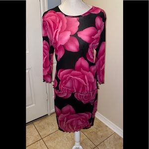 Fashion Bug Black and Pink Floral Skirt